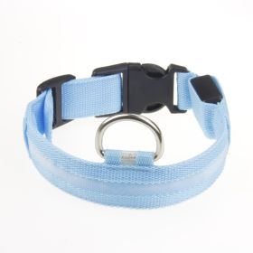 LED Luminous Pet Dog Collar Night (Option: Blue Light-Rechargeable M)